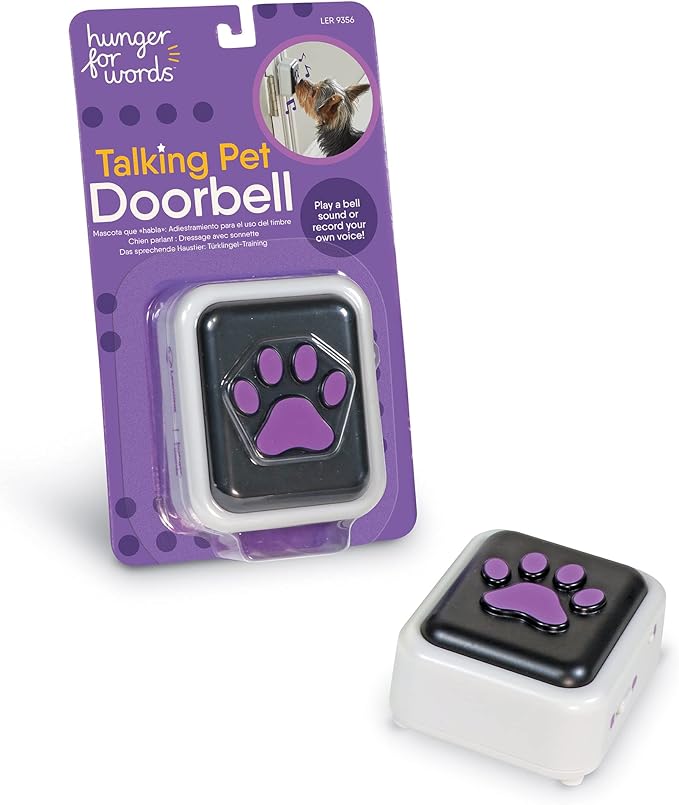 Hunger for Words Talking Pet Doorbell – 1 Piece Doorbell for Dogs, Doggie Doorbell, Perfect for Dog Potty Training, Talking Dog Buttons